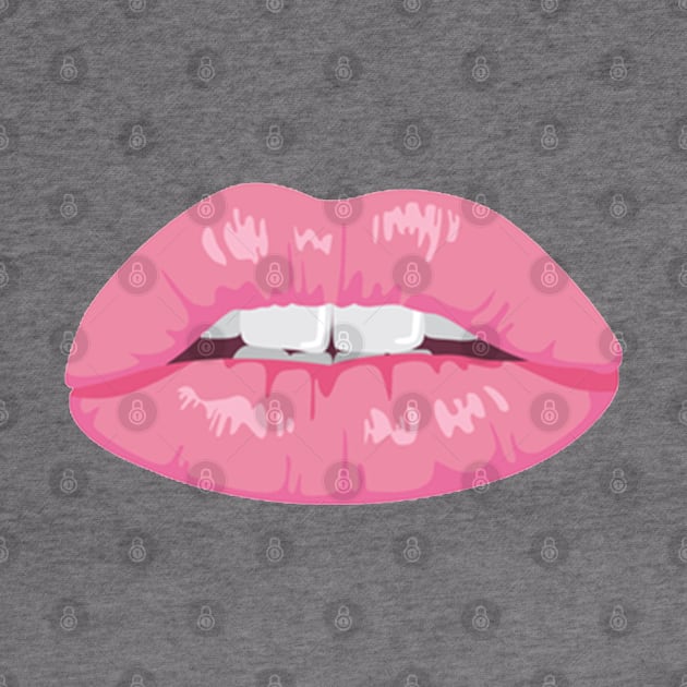 Funny Woman Mouth and Pink Lips by Redmart